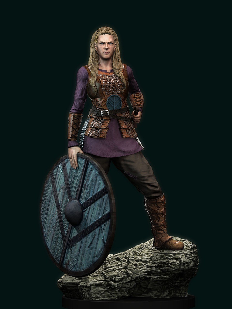 optimized-0c1b21d8f088afaf44019498e26cbd4c.jpg Lagertha from Vikings - Pose 1 STL FILES - Image 1