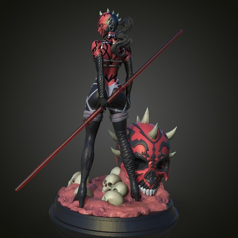 optimized-1b7e371f8ad9e7bf2a40eb132276015b.jpg Darth Maul Sexy Version Fanart From Star Wars STL FILES - Image 1