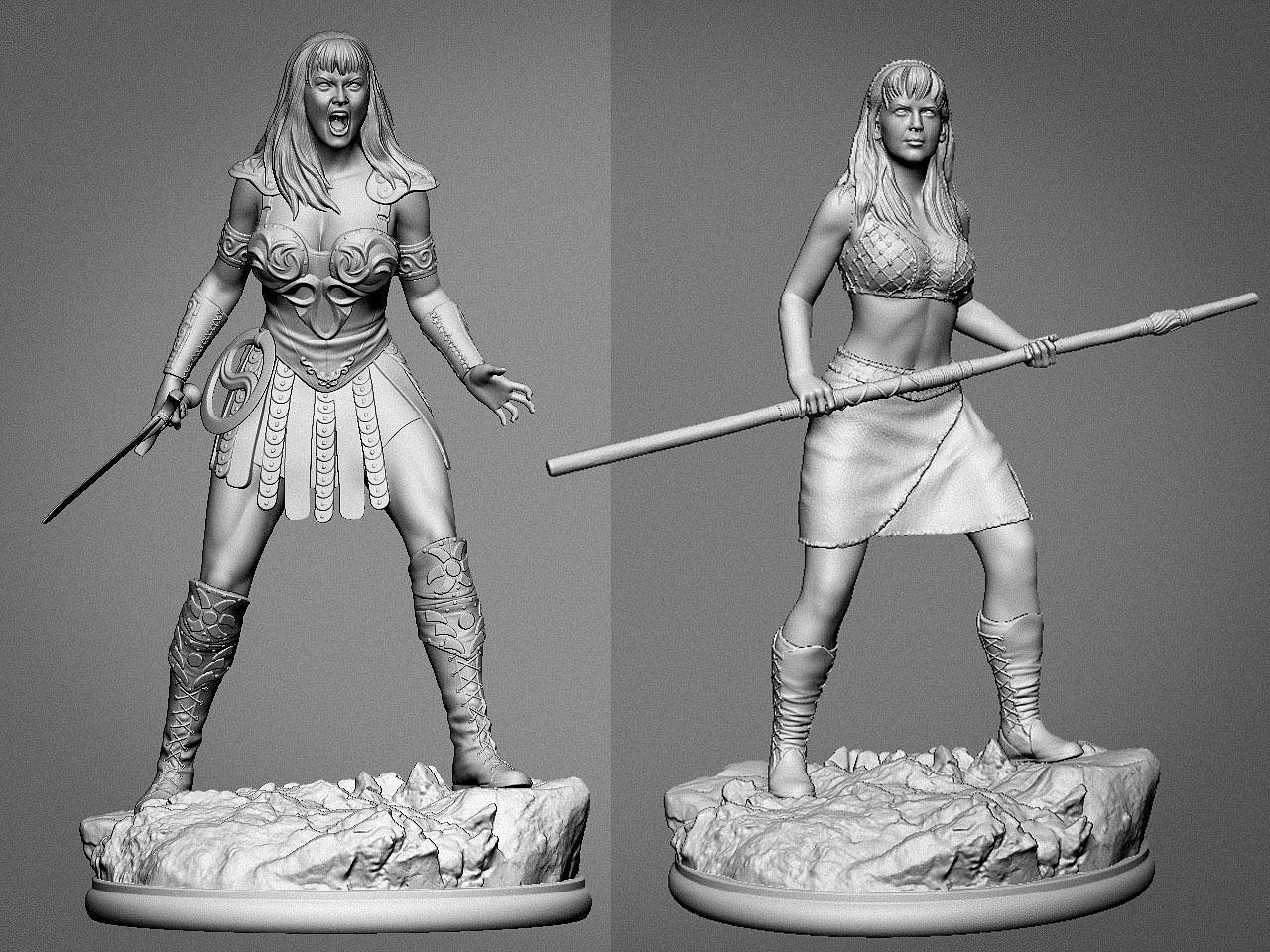optimized-26f933e5274a91b2ab92b4158528eb1c.jpg Xena and Gabrielle From Xena Warrior Princess STL FILES - Image 1