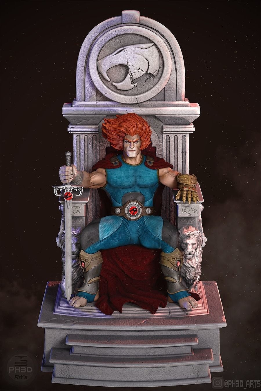 optimized-6ea51e44505f0d9806830dd2c318cfb8.jpg Lion-O on Throne From ThunderCats STL FILES - Image 1